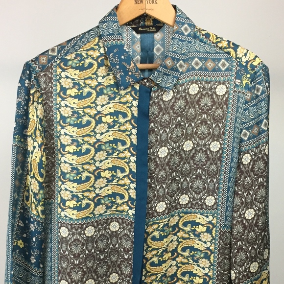 Massimo Dutti Tops - Massimo Dutti Florentine Print Silk Blouse